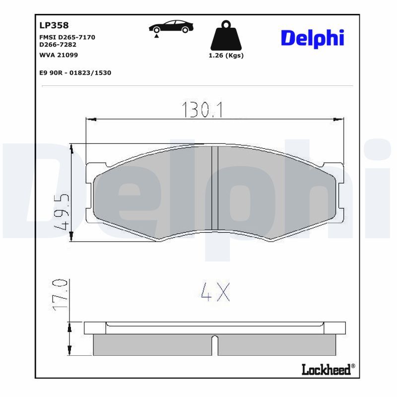 LP358 Delphi Гальмівні колодки до дисків