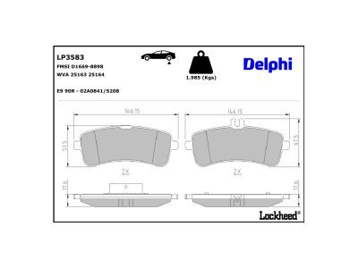 LP3583 Delphi Гальмівні колодки до дисків