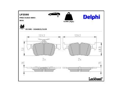 LP3590 Delphi Гальмівні колодки до дисків