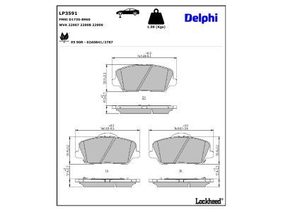 LP3591 Delphi Гальмівні колодки до дисків