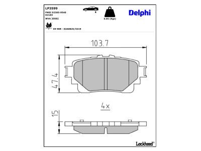 LP3599 Delphi Гальмівні колодки до дисків