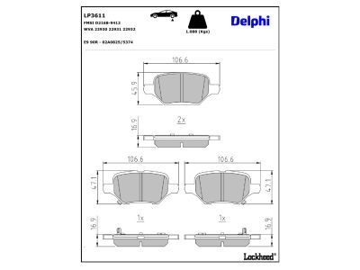 LP3611 Delphi Гальмівні колодки до дисків