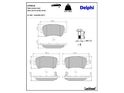 LP3615 Delphi Гальмівні колодки до дисків (з болтами)