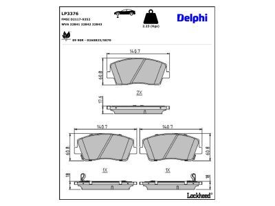 LP3618 Delphi Гальмівні колодки до дисків