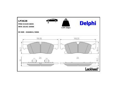 LP3628 Delphi Гальмівні колодки до дисків