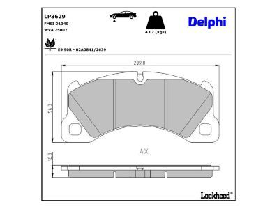 LP3629 Delphi Гальмівні колодки до дисків