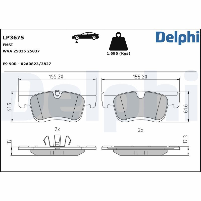 LP3675 Delphi Гальмівні колодки до дисків