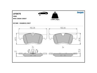 LP3675 Delphi Гальмівні колодки до дисків