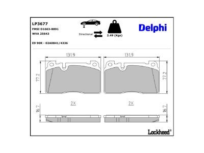 LP3677 Delphi Гальмівні колодки до дисків