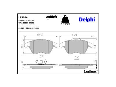 LP3684 Delphi Гальмівні колодки до дисків