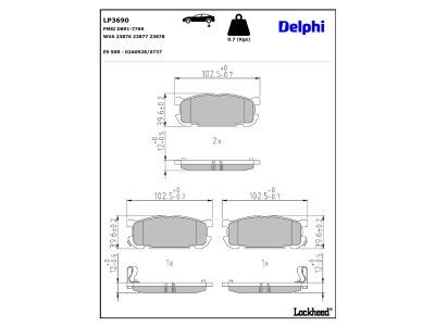 LP3690 Delphi Гальмівні колодки до дисків