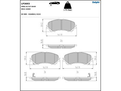 LP3693 Delphi Гальмівні колодки до дисків
