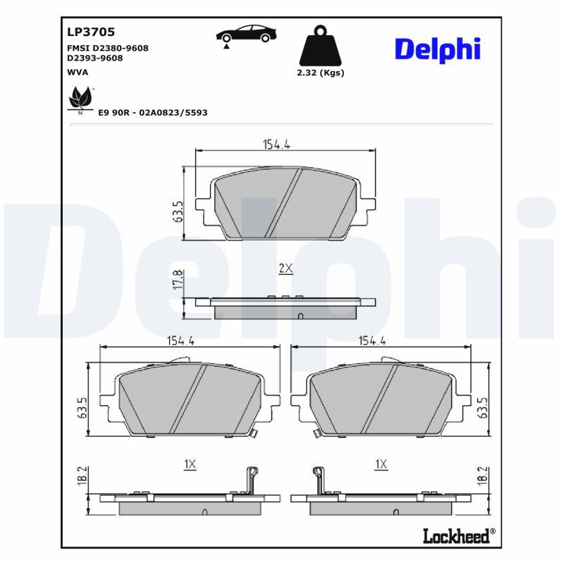 LP3705 Delphi Гальмівні колодки до дисків
