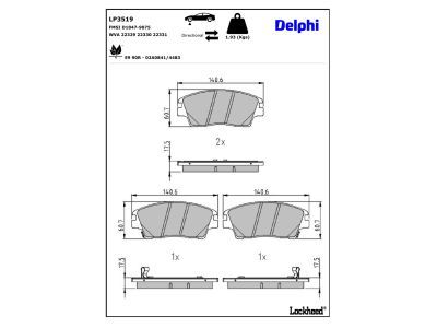 LP3712 Delphi Гальмівні колодки до дисків
