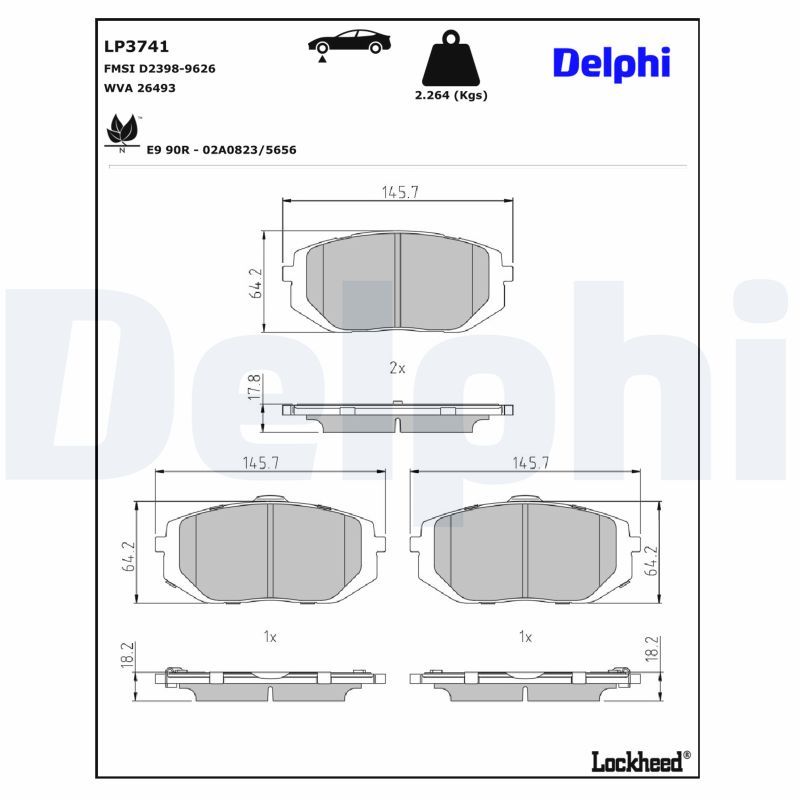 LP3741 Delphi Гальмівні колодки до дисків