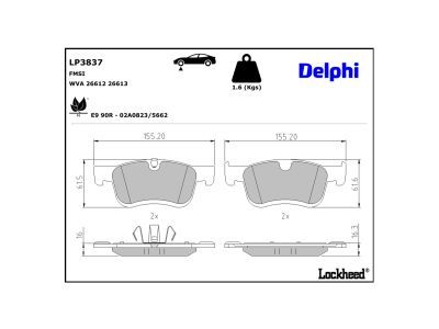 LP3837 Delphi Гальмівні колодки до дисків