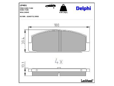 LP401 Delphi Гальмівні колодки до дисків