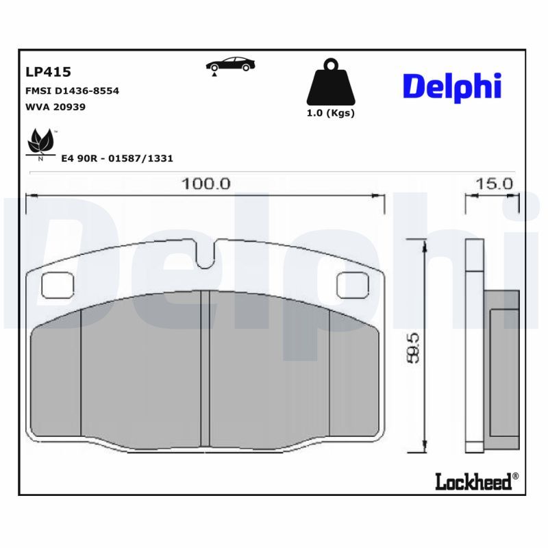 LP415 Delphi Гальмівні колодки до дисків