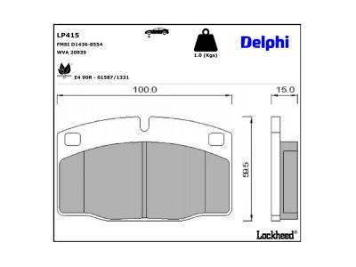 LP415 Delphi Гальмівні колодки до дисків