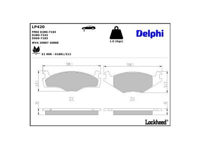 LP420 Delphi Гальмівні колодки до дисків