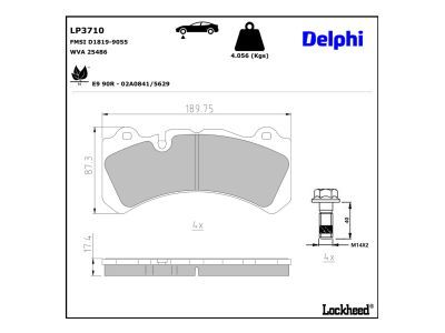 LP424 Delphi Гальмівні колодки до дисків (з болтами)