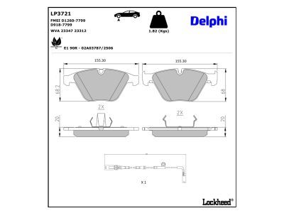 LP442 Delphi Гальмівні колодки до дисків