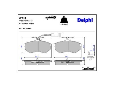 LP444 Delphi Гальмівні колодки до дисків (з болтами)