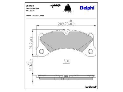 LP457 Delphi Гальмівні колодки до дисків