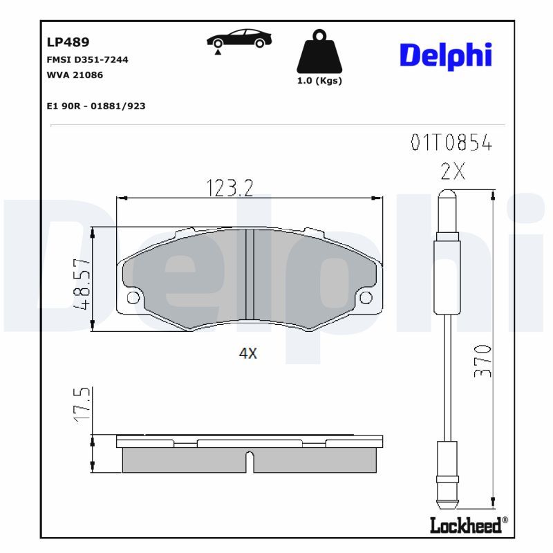 LP489 Delphi Гальмівні колодки до дисків