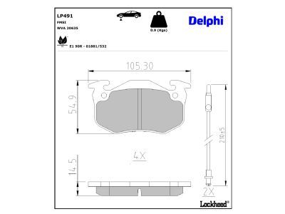 LP491 Delphi Гальмівні колодки до дисків