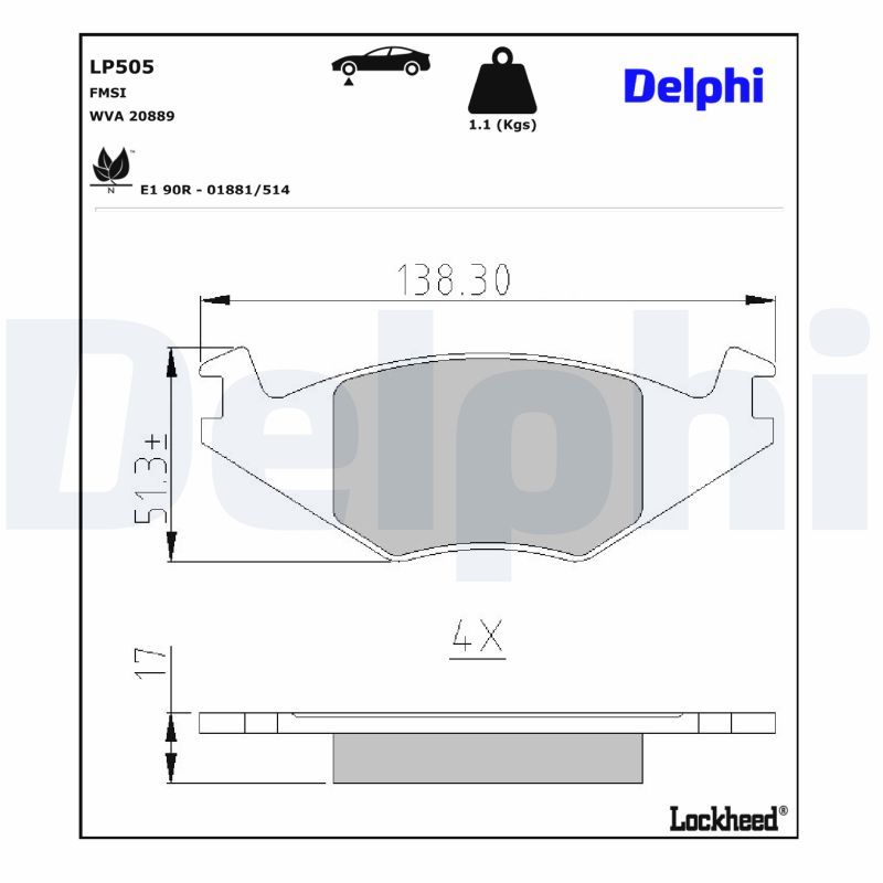 LP505 Delphi Гальмівні колодки до дисків
