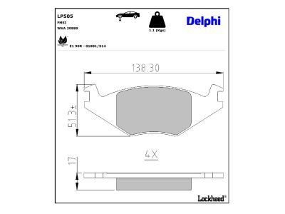 LP505 Delphi Гальмівні колодки до дисків