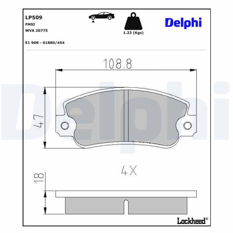 LP509 Delphi Гальмівні колодки до дисків