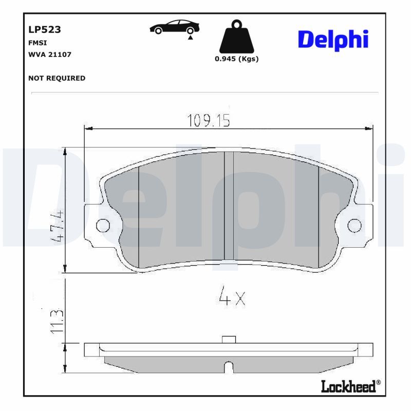 LP523 Delphi Гальмівні колодки до дисків