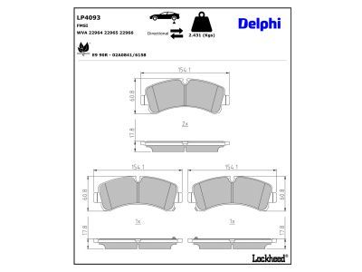 LP548 Delphi Гальмівні колодки до дисків (з болтами)