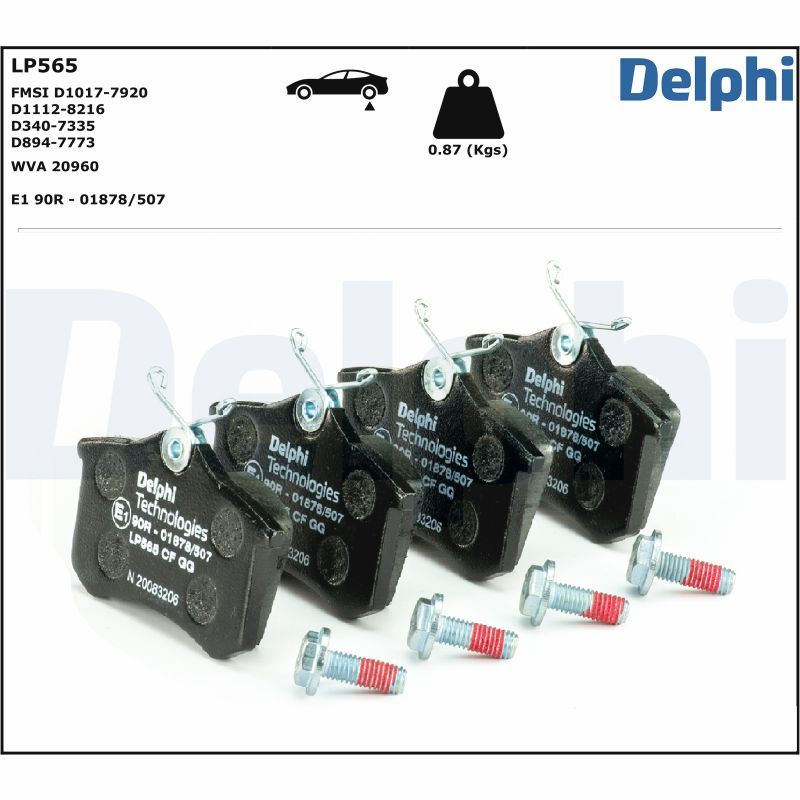 LP565 Delphi Гальмівні колодки до дисків (з болтами)