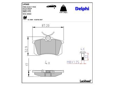 LP565 Delphi Гальмівні колодки до дисків (з болтами)