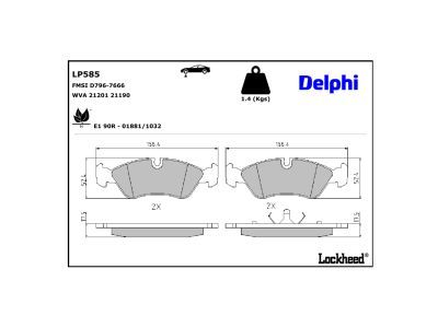 LP585 Delphi Гальмівні колодки до дисків