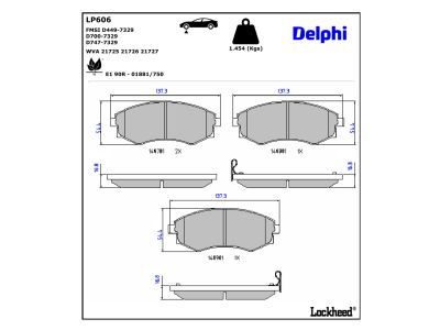 LP606 Delphi Гальмівні колодки до дисків