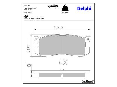 LP624 Delphi Гальмівні колодки до дисків