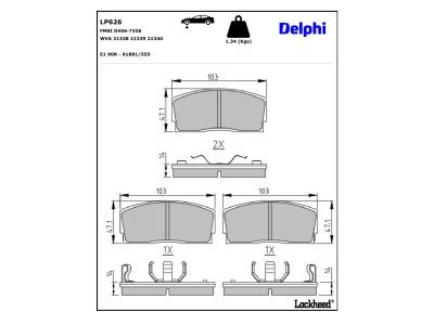 LP626 Delphi Гальмівні колодки до дисків