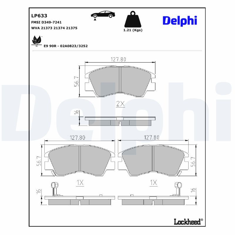 LP633 Delphi Гальмівні колодки до дисків