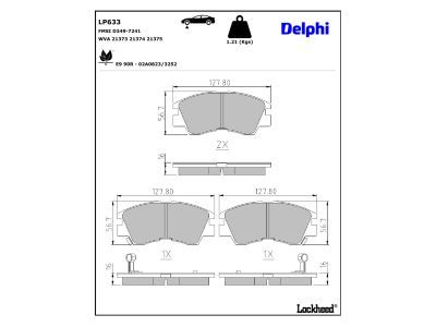 LP633 Delphi Гальмівні колодки до дисків