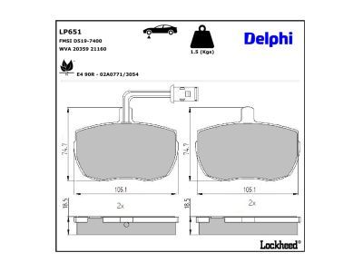 LP651 Delphi Гальмівні колодки до дисків