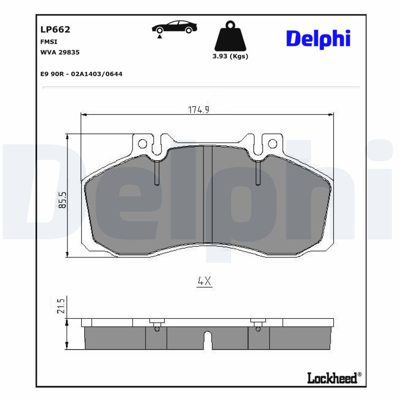 LP662 Delphi Гальмівні колодки до дисків