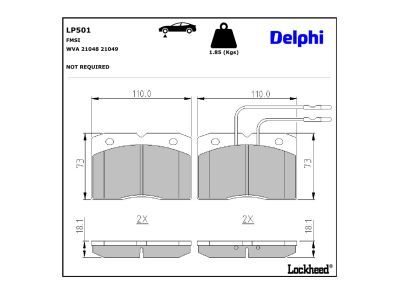 LP670 Delphi Гальмівні колодки до дисків