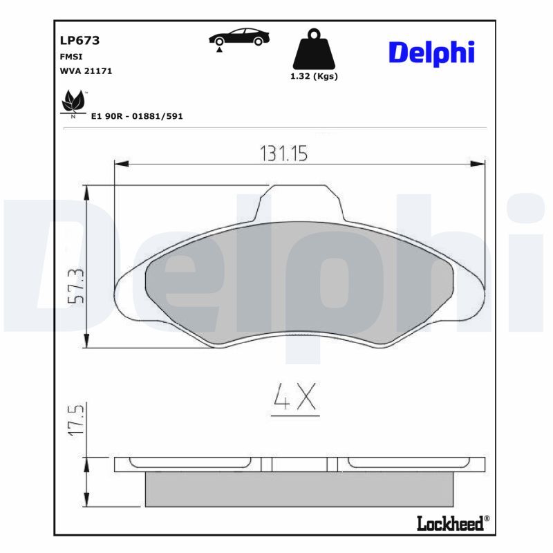 LP673 Delphi Гальмівні колодки до дисків