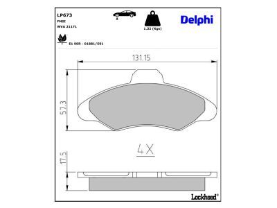 LP673 Delphi Гальмівні колодки до дисків