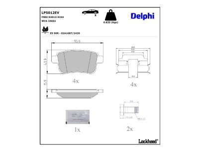 LP677 Delphi Гальмівні колодки до дисків