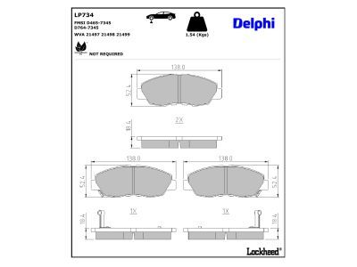 LP734 Delphi Гальмівні колодки до дисків